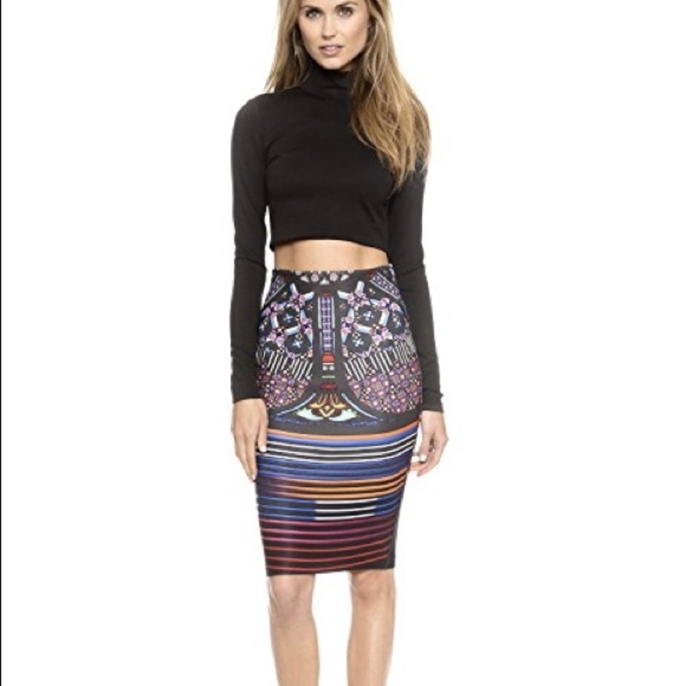 Clover canyon stained glass fitted skirt